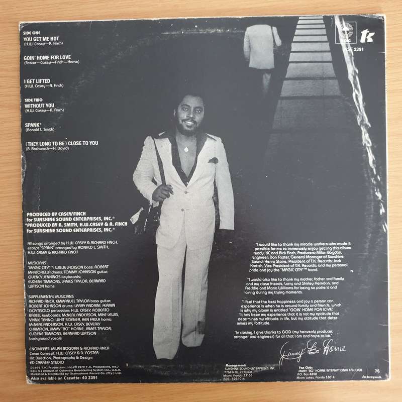 Jimmy "Bo" Horne  Goin' Home For Love - Vinyl LP Record (VG+)