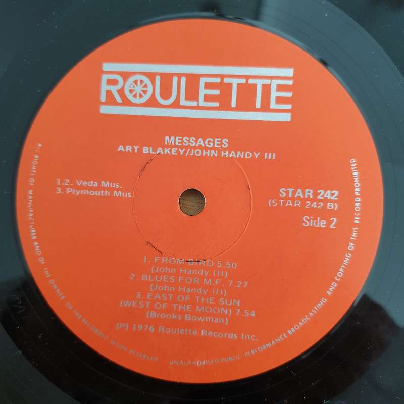 Art Blakely & John Handy - Messages - Vinyl LP Record (VG+)
