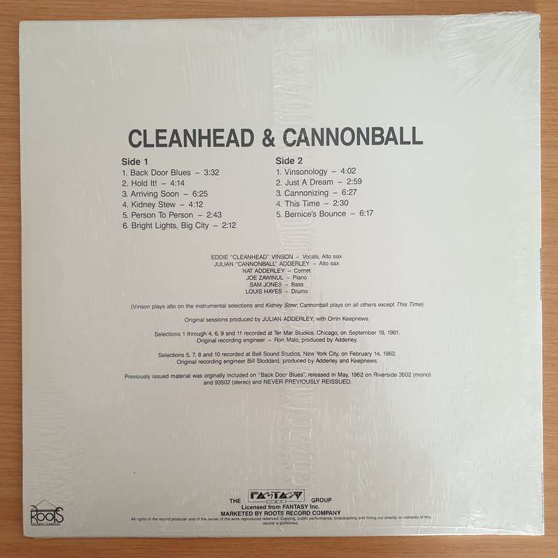 Eddie "Cleanhead" Vinson With The Cannonball Adderley Quintet  Cleanhead & Cannonball - Vinyl ...