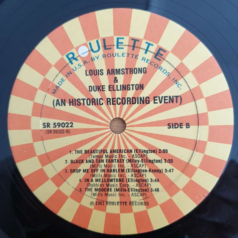 Louis Armstrong & Duke Ellington  An Historic Recording Event - Vinyl LP Record (VG)