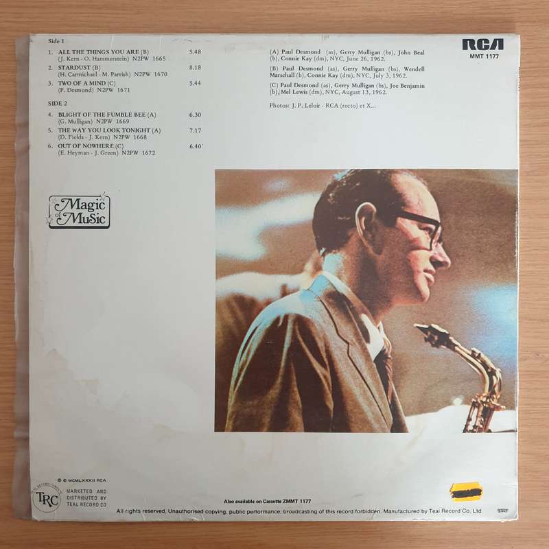 Paul Desmond & Gerry Mulligan  Two Of A Mind - Vinyl LP Record (VG+)