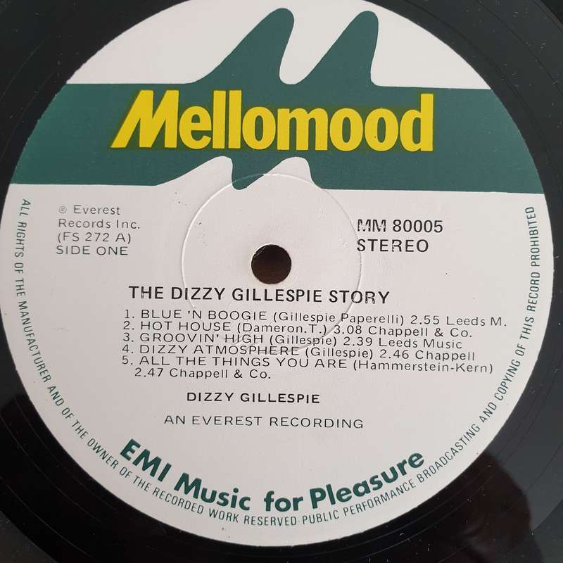 The Dizzie Gillespie Story (Mellomood) - Vinyl LP Record (VG+)