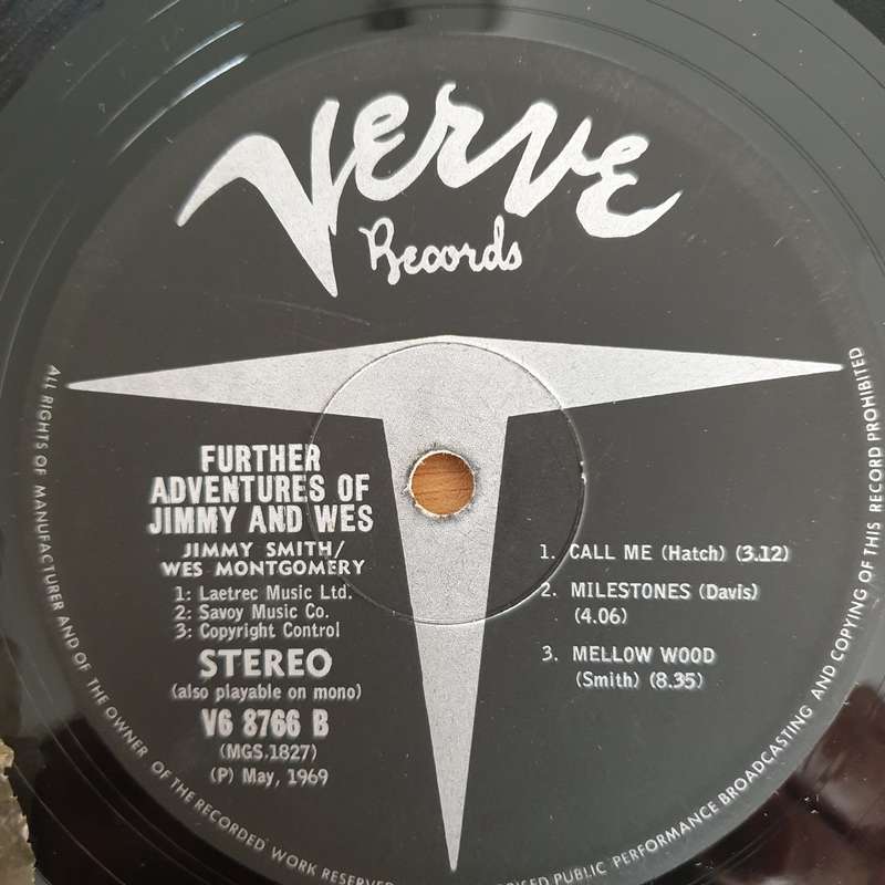 Jimmy Smith And Wes Montgomery  Further Adventures Of Jimmy And Wes  - Vinyl LP Record  (G+)