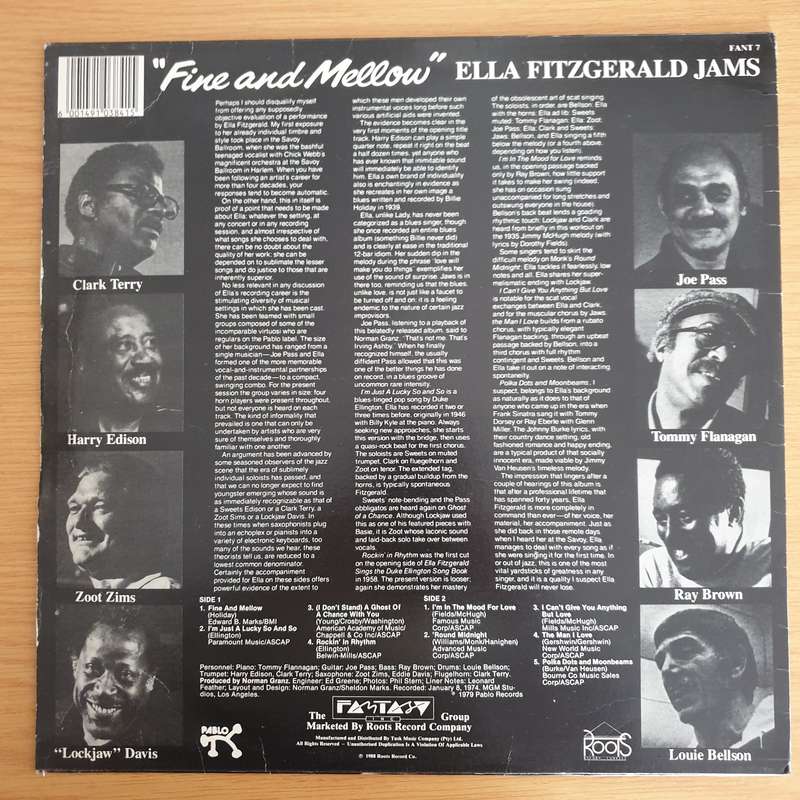 Ella Fitzgerald  Fine And Mellow: Ella Fitzgerald Jams - Vinyl LP Record (VG+)