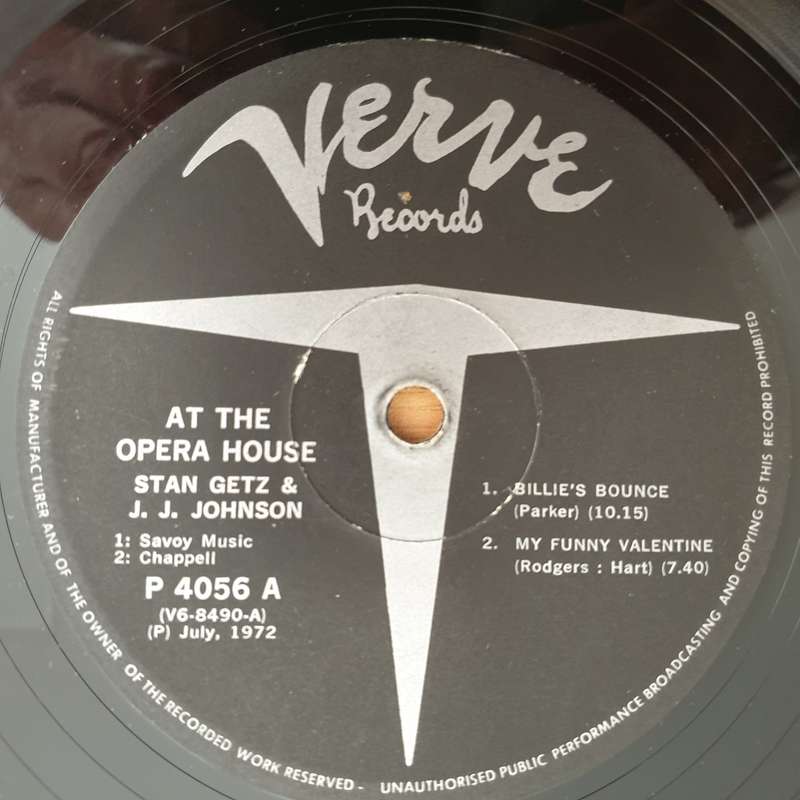 Stan Getz And J.J. Johnson  At The Opera House  - Vinyl LP Record  (G+)