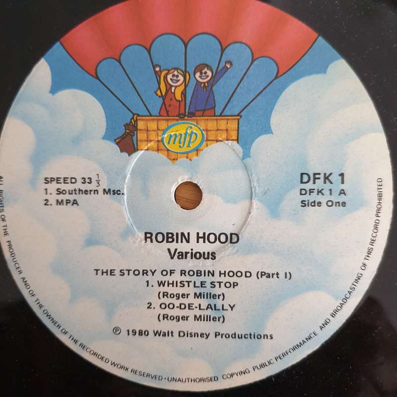 Walt Disney  Story And Songs From Robin Hood - Roger Miller - Vinyl LP Record (VG+)