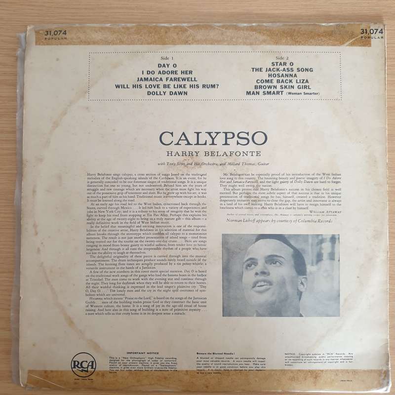Harry Belafonte - Calypso (31074)  Vinyl LP Record (VG)