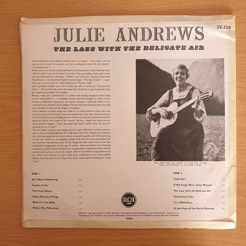 Julie Andrews  The Lass With The Delicate Air  Vinyl LP Record  (VG-)