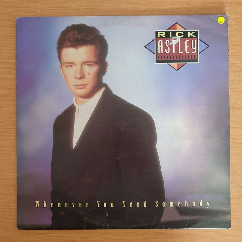 Rick Astley  Whenever You Need Somebody  Vinyl LP Record  (VG-)