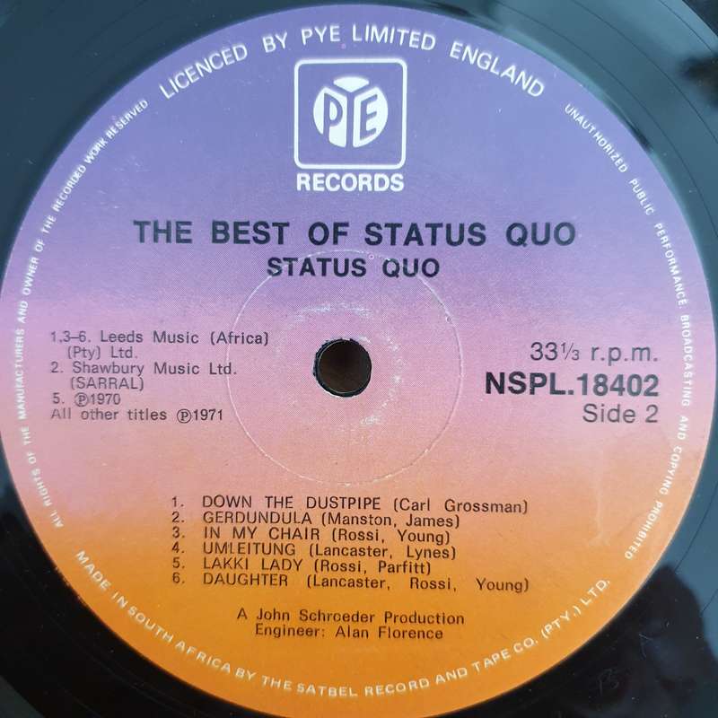 Status Quo  The Best Of Status Quo  Vinyl LP Record  (G+)