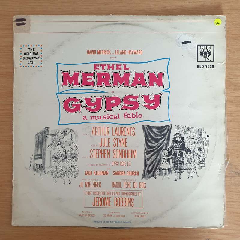 Ethel Merman  Gypsy - A Musical Fable - Original Broadway Cast   Vinyl LP Record (VG+)