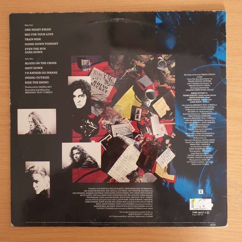Rhino Bucket  Rhino Bucket   Vinyl LP Record (VG+)
