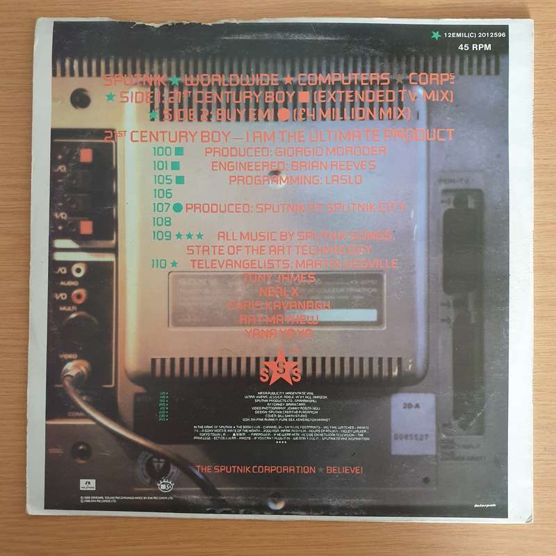 Sigue Sigue Sputnik  21st Century Boy   Vinyl LP Record (VG+)