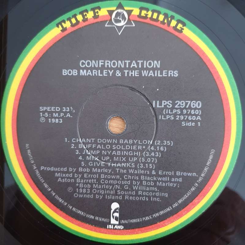 Bob Marley & The Wailers  Confrontation - Vinyl LP Record - Very-Good Quality (VG)