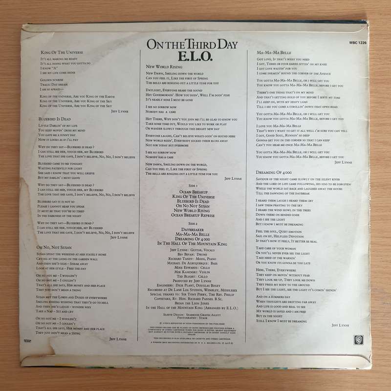 Electric Light Orchestra (E.L.O)  On The Third Day   Vinyl LP Record (VG+)