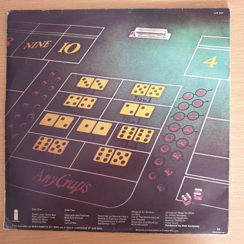 Bad Company - Straight Shooter -  Vinyl LP Record (VG+)