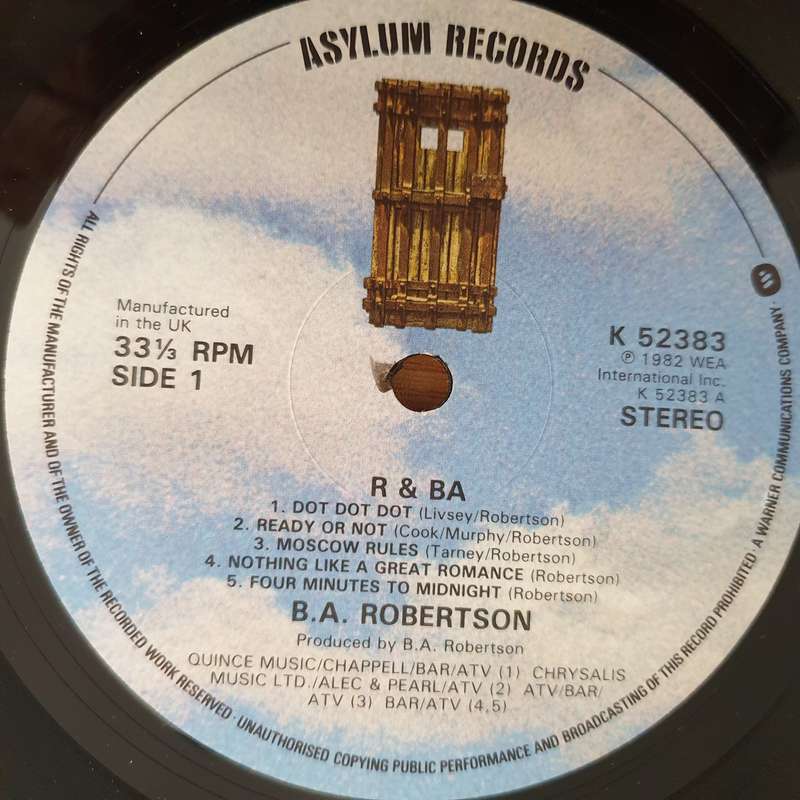 B.A.Robertson  R&BA (UK) -  Vinyl LP Record (VG+)