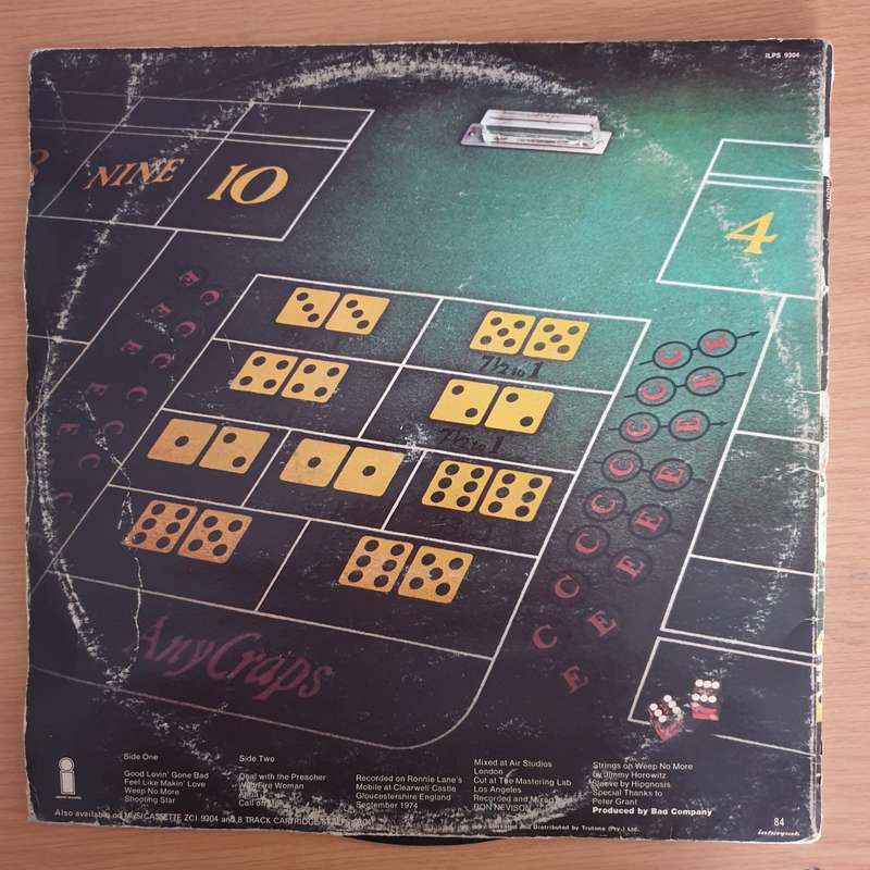 Bad Company - Straight Shooter   Vinyl LP Record  (G)