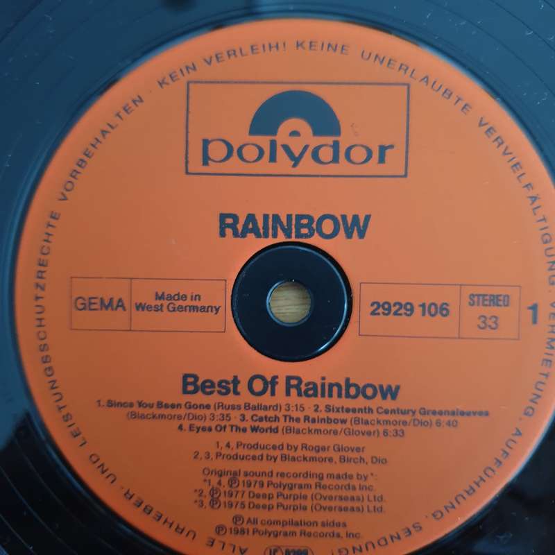Rainbow  The Best Of Rainbow - Double Vinyl LP Record (VG+)