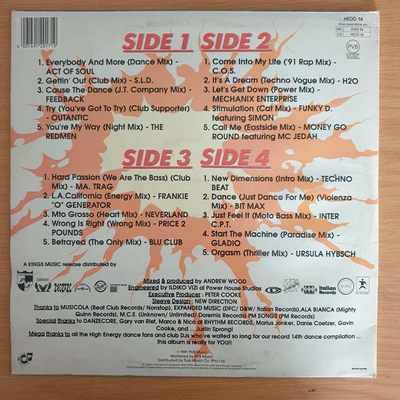High-Energy Double-Dance Vol. 14 - Double Vinyl LP Record (VG+)