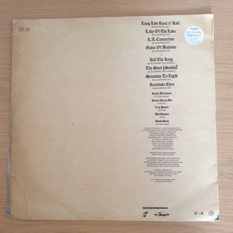 Rainbow  Long Live Rock 'N' Roll (Rhodesia) -  Vinyl LP Record (VG+)
