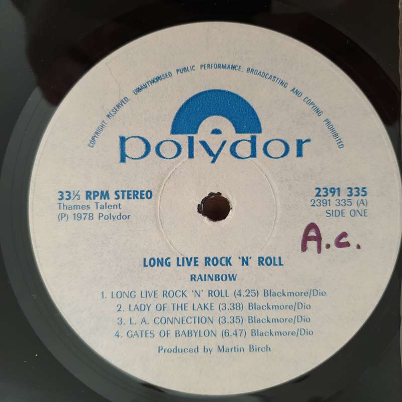 Rainbow  Long Live Rock 'N' Roll (Rhodesia) -  Vinyl LP Record (VG+)