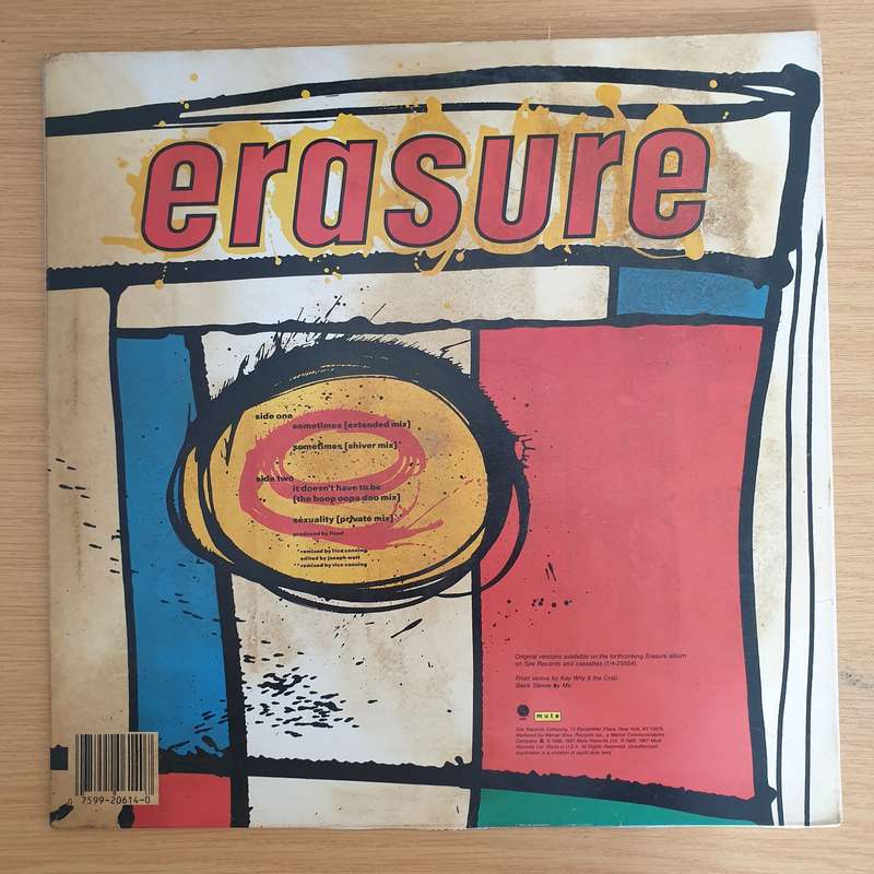 Erasure  Sometimes -  Vinyl LP Record (VG+)