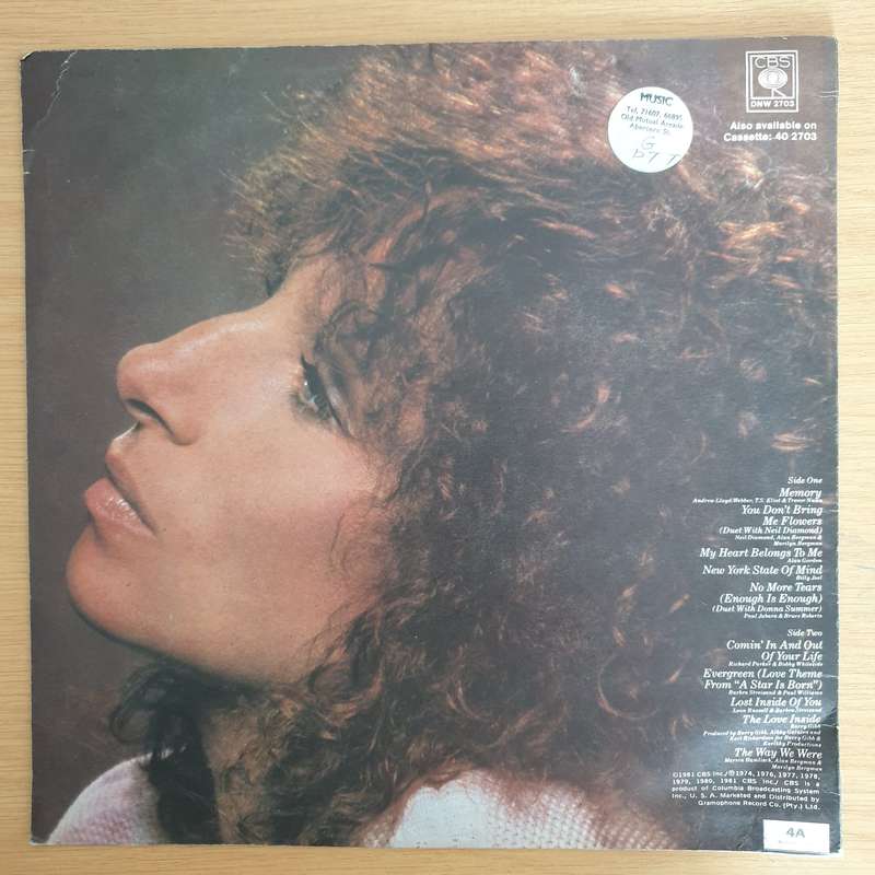 Barbra Streisand  Memories (Rhodesia) - Vinyl LP Record (VG+)