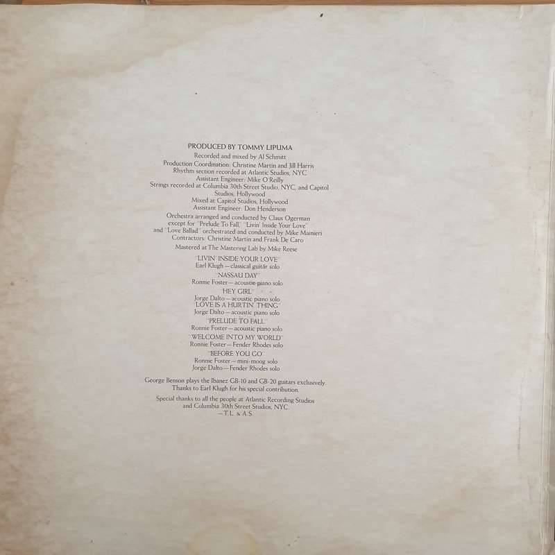 George Benson  Livin' Inside Your Love (Rhodesia) - Double Vinyl LP Record (VG)