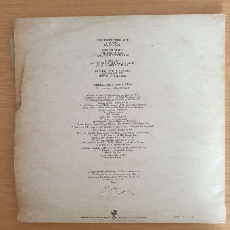 George Benson  Livin' Inside Your Love (Rhodesia) - Double Vinyl LP Record (VG)