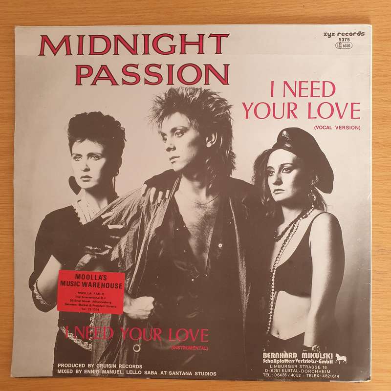 Midnight Passion  I Need Your Love (Germany)- Vinyl LP Record (VG)