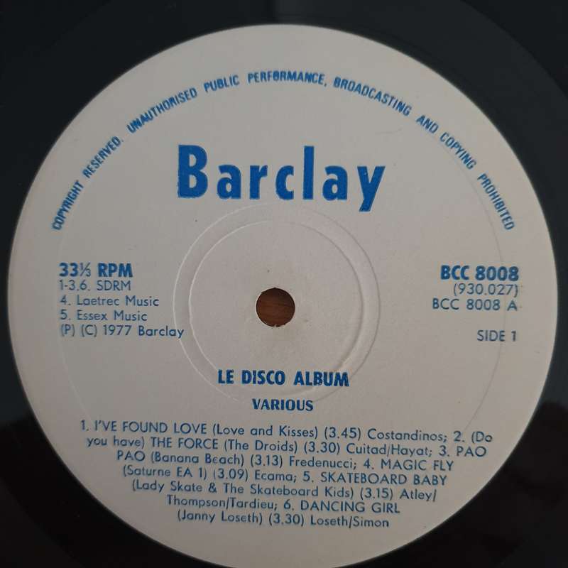 Barclay - Le Disco Album - Vinyl LP Record (VG+)
