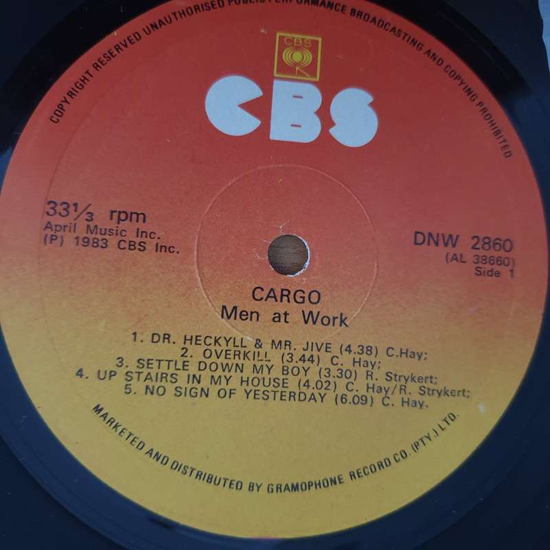 Men At Work  Cargo (Rhodesia) - Vinyl LP Record (VG+)