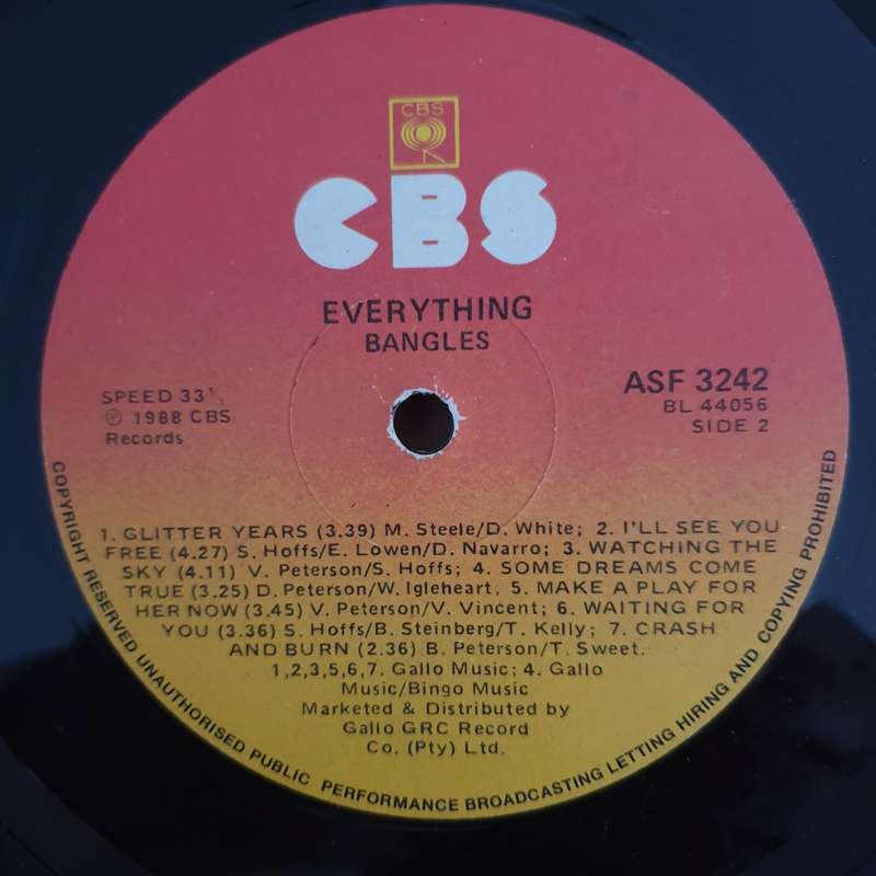 Bangles  Everything - Vinyl LP Record  (VG-)