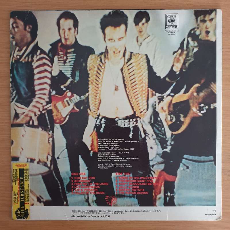 Adam And The Ants  Kings Of The Wild Frontier  - Vinyl LP Record (VG+)