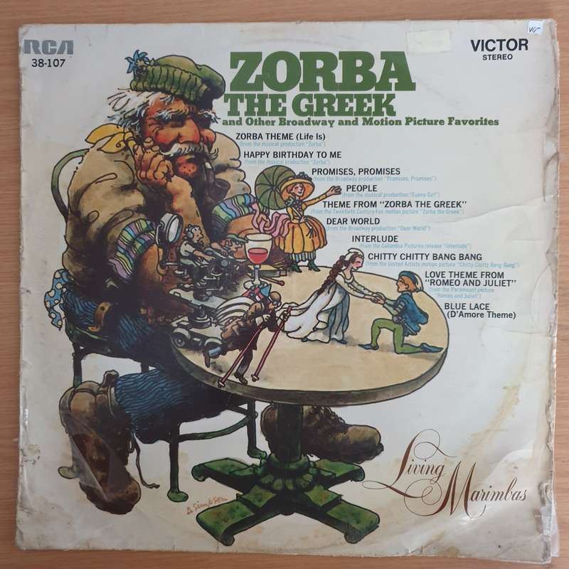 Living Marimbas - Zorba the Greek and other Broadway Motion Picture Favourites - Vinyl LP Record ...