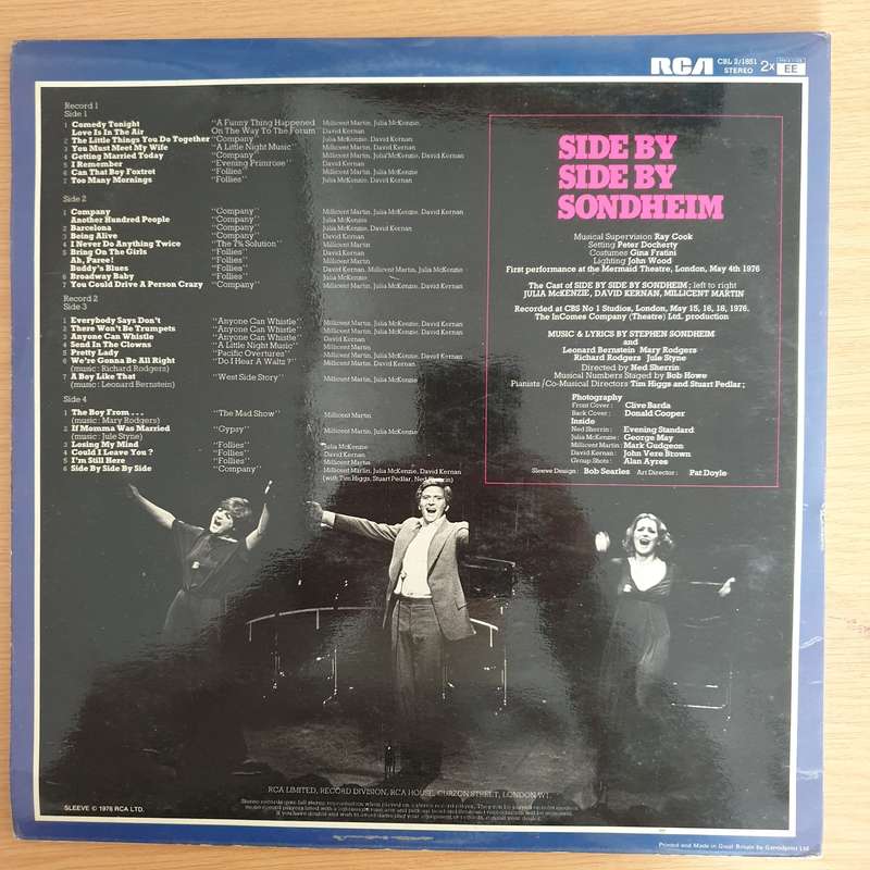 Side By Side By Sondheim - Original Cast (UK Pressing)   Double Vinyl LP Record (VG+)