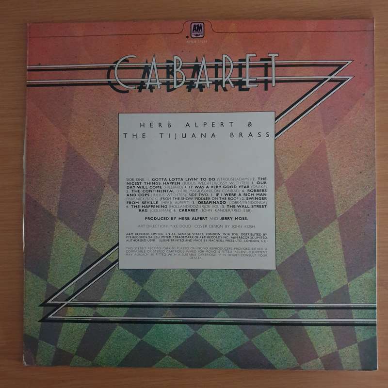 Herb Alpert & The Tijuana Brass  Cabaret - Vinyl LP Record (VG+)