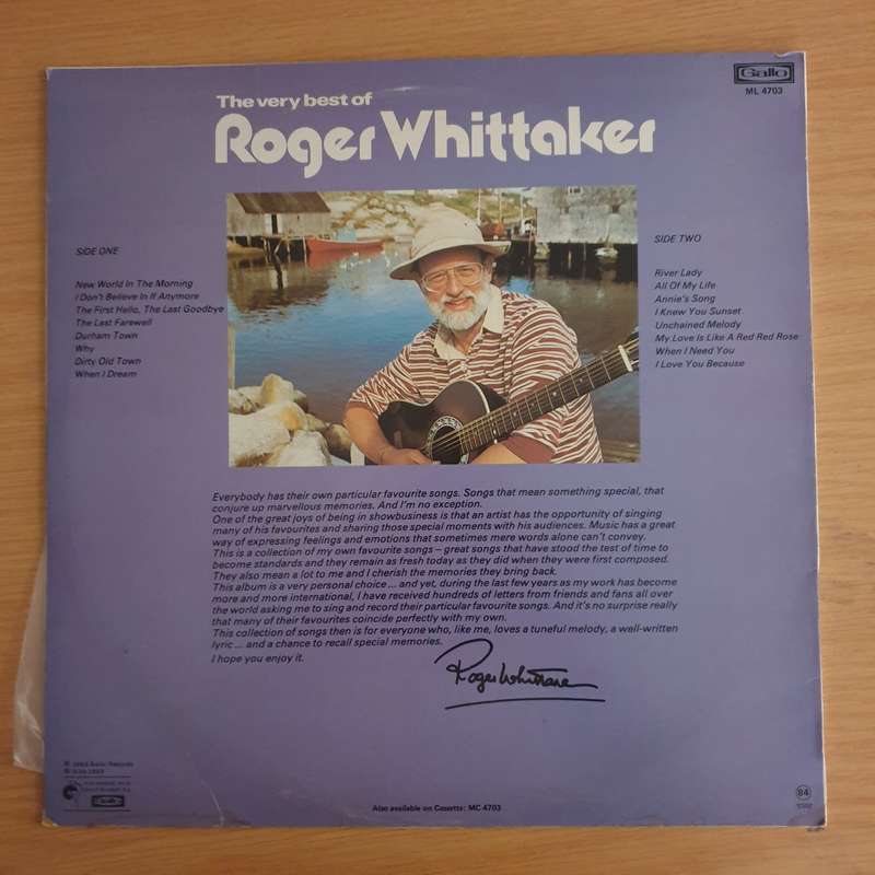 The Very Best of Roger Whittaker - Vinyl LP Record (VG+)