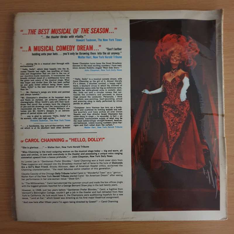 Hello Dolly  - (Original Broadway Cast Recording) - Carol Channing - Vinyl LP Record (VG+)