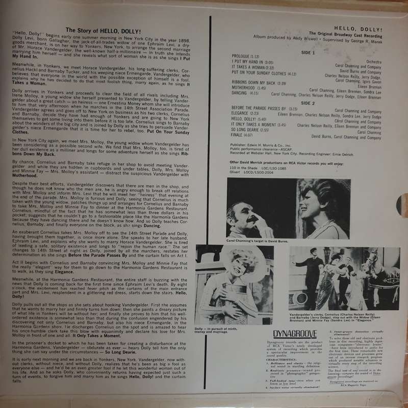 Hello Dolly  - (Original Broadway Cast Recording) - Carol Channing - Vinyl LP Record (VG+)