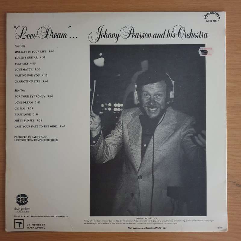 Johnny Pearson And His Orchestra - Love Dream - Vinyl LP Record (VG+)