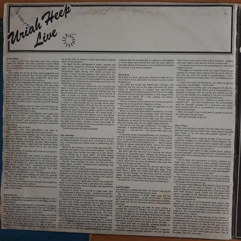 Uriah Heep  Uriah Heep Live - Vinyl LP Record  (G)