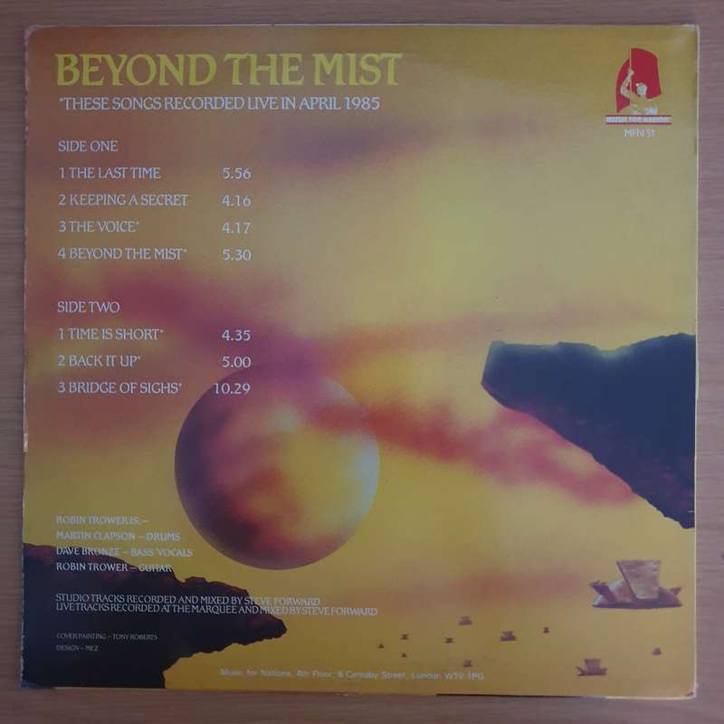 Robin Trower  Beyond The Mist - Vinyl LP Record (VG+)