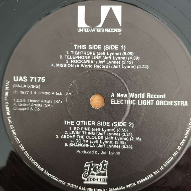 ELO - A New World Record (Rhodesia/Zimbabwe)  - Vinyl LP Record (VG+)