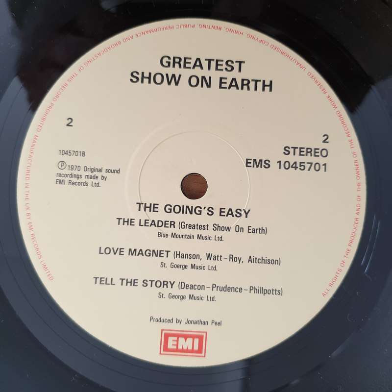 The Greatest Show On Earth  The Going's Easy (UK)  - Vinyl LP Record (VG+)