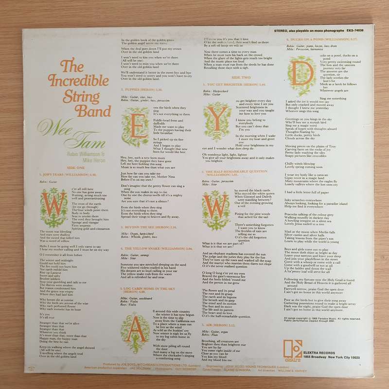 The Incredible String Band  Wee Tam - Vinyl LP Record (VG+)