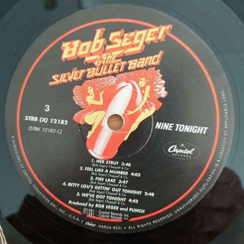 Bob Seger & The Silver Bullet Band  Nine Tonight - Double Vinyl LP Record (VG+)