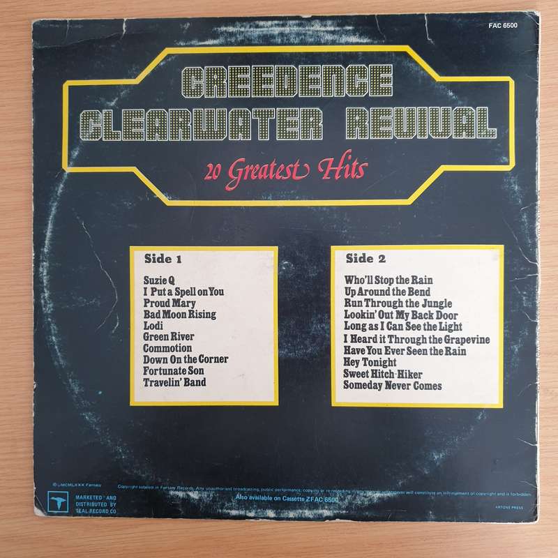 Creedence Clearwater Revival - 20 Greatest Hits   - Vinyl LP Record  (VG-)