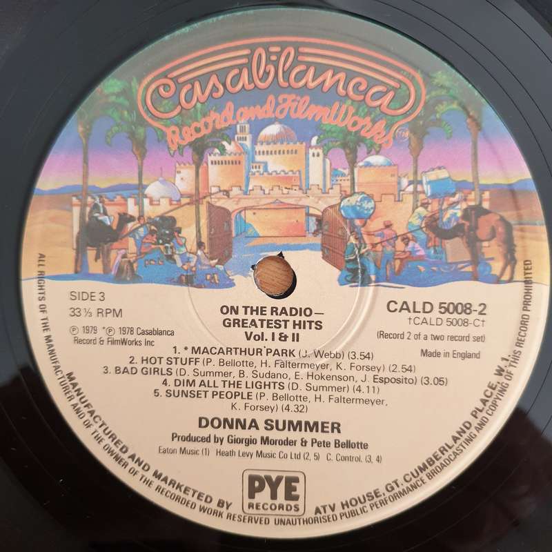 Donna Summer  On The Radio - Greatest Hits Volumes I & II (UK) - Double Vinyl LP Record (VG+)